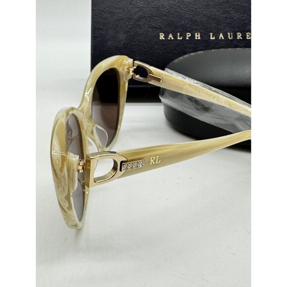 RALPH LAUREN women's cateye sunglasses + case  Beige 56mm RL8215BU - Picture 7 of 11